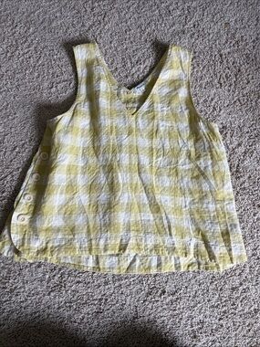 Madewell Yellow and White Checkered 100% Cotton Tank Top